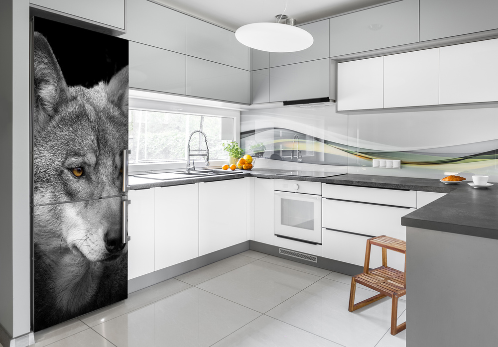 Hűtő matrica Portré a farkas