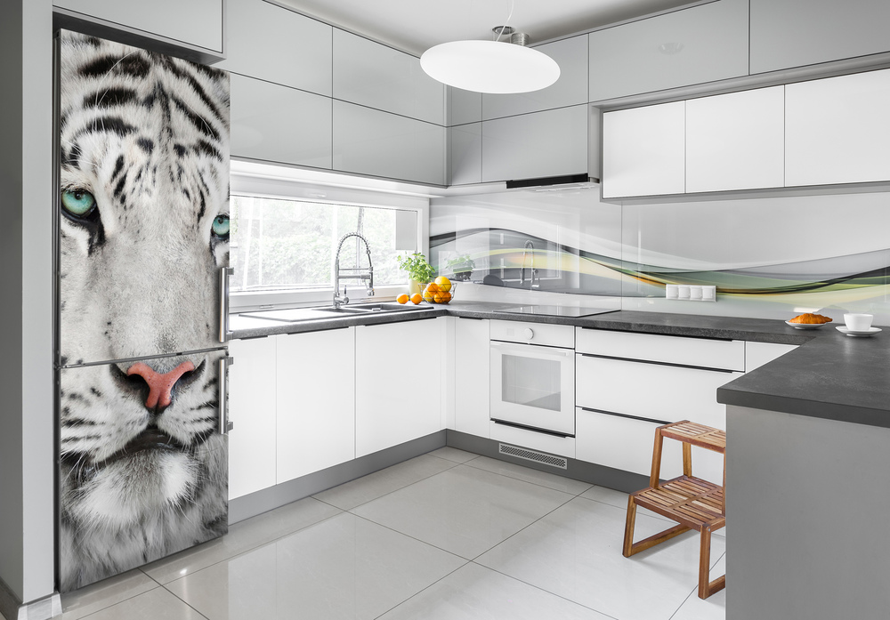 Hűtő matrica Fehér tigris