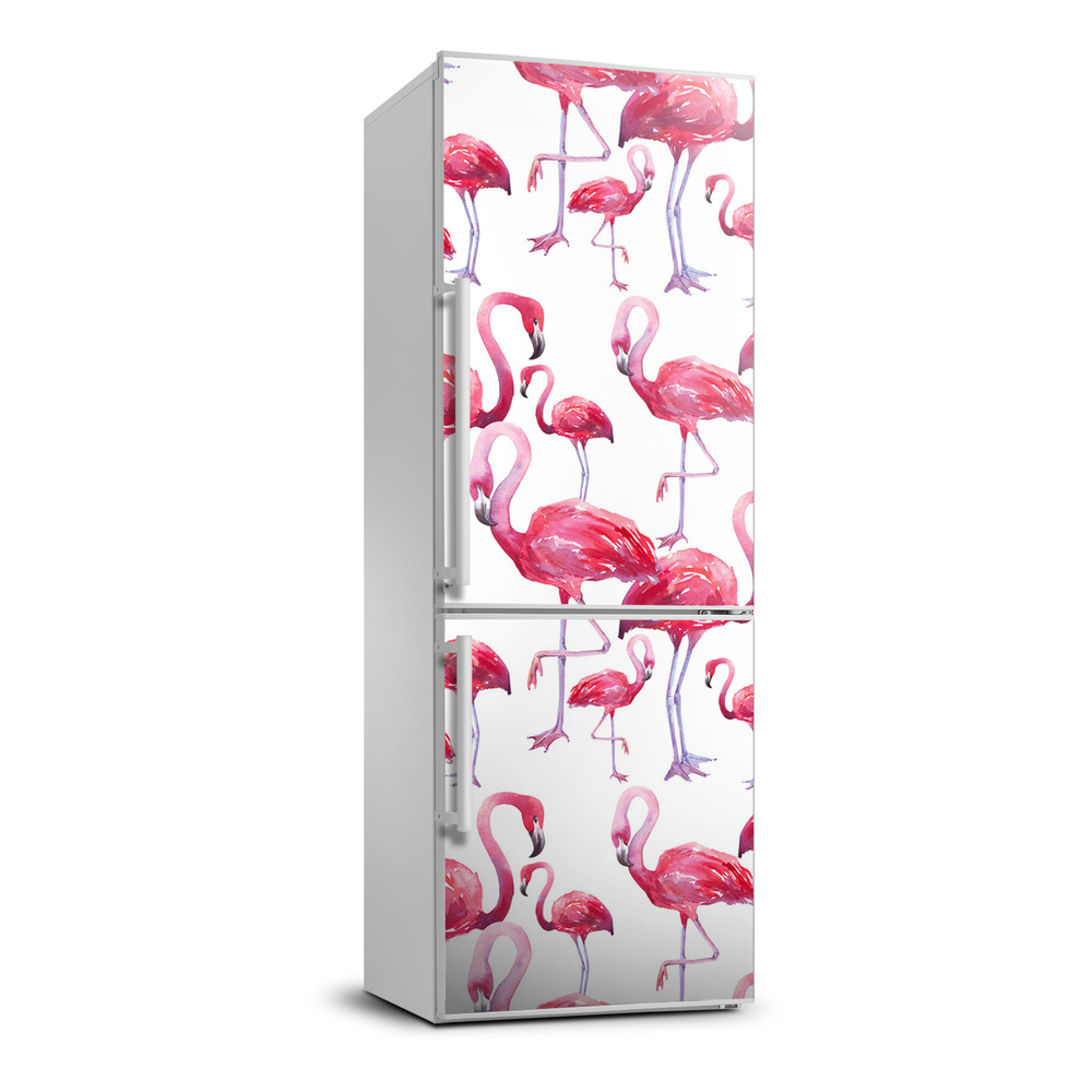 Hűtő matrica Flamingók