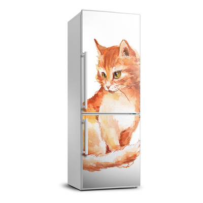 Hűtő matrica Red cat