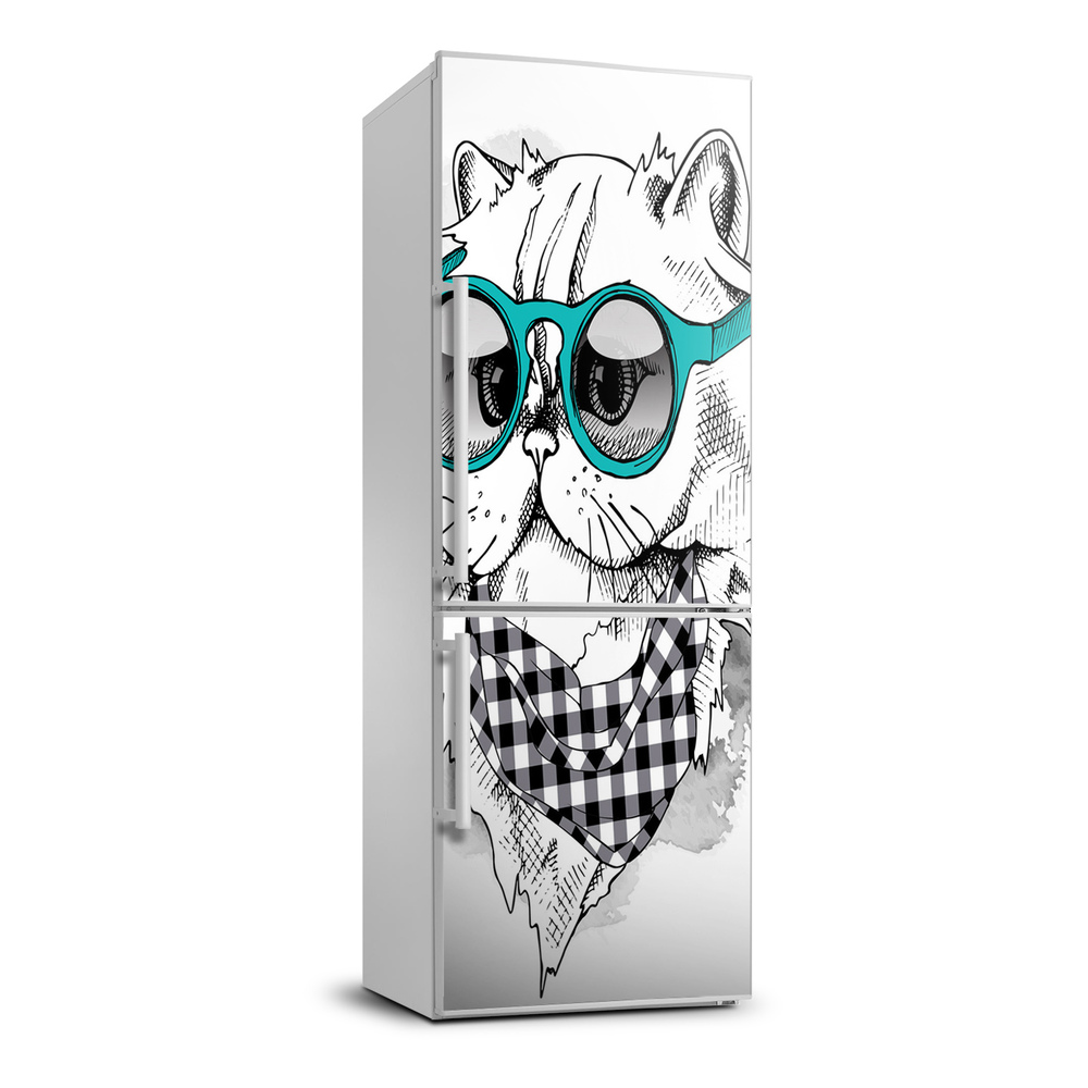 Hűtő matrica Cat szemüveg