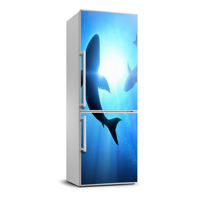 Hűtőre ragasztható matrica Sziluettek cápák