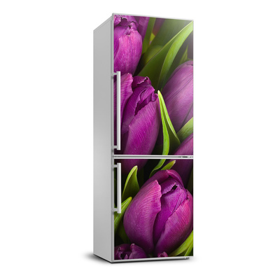 Dekor matrica hűtőre Lila tulipánok