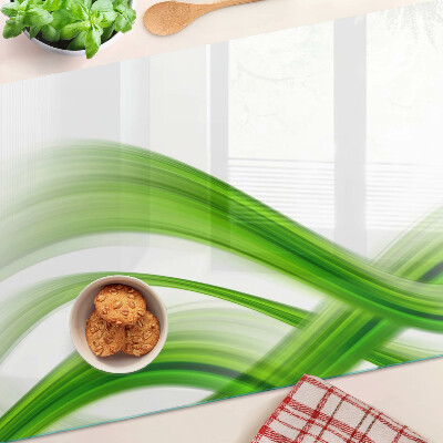 Edzett üveg vágódeszka Zöld absztrakt hullámok