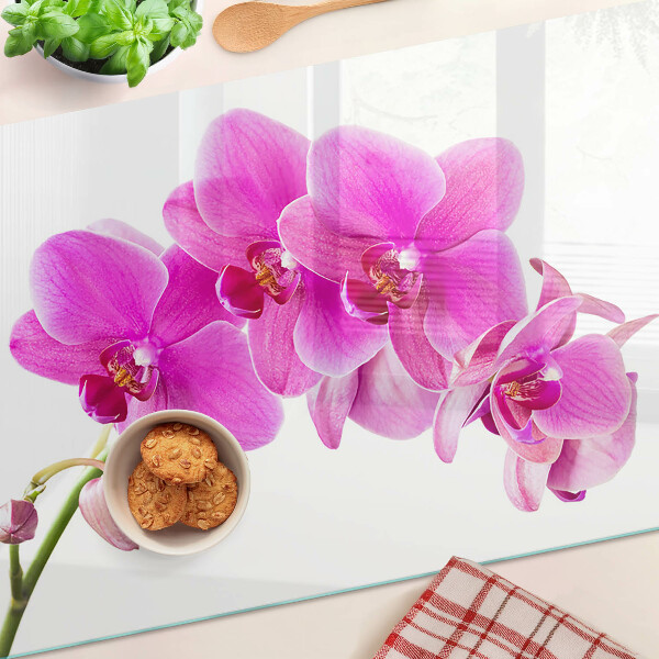Edzett üveg vágódeszka Orchideák rózsaszín árnyalatokban