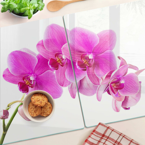Edzett üveg vágódeszka Orchideák rózsaszín árnyalatokban