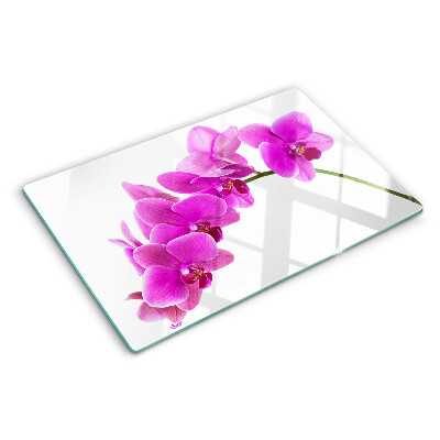 Üveg vágódeszka fényképpel Orchidea virágok rózsaszín árnyalatokban