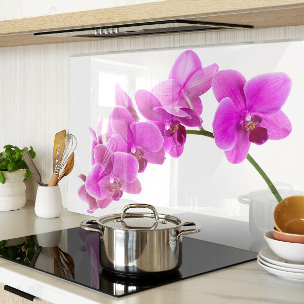 Üveg vágódeszka fényképpel Orchidea virágok rózsaszín árnyalatokban