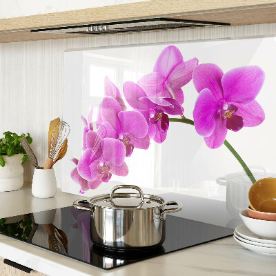 Üveg vágódeszka fényképpel Orchidea virágok rózsaszín árnyalatokban