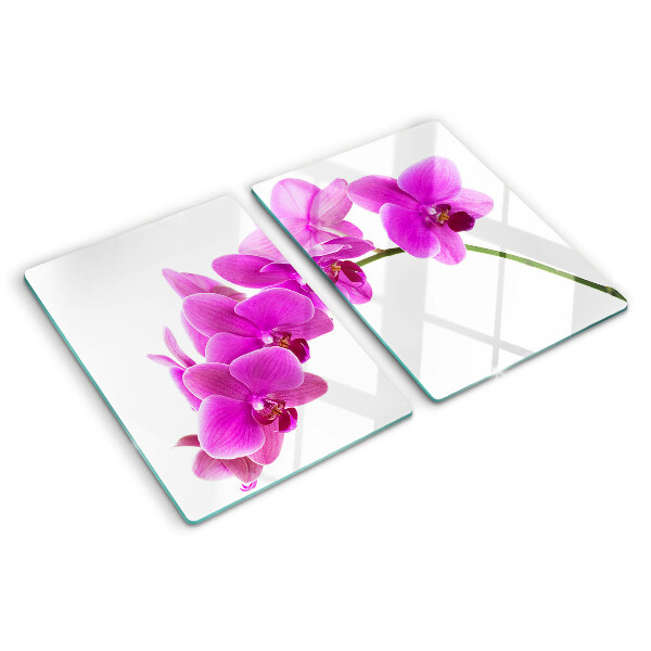 Üveg vágódeszka fényképpel Orchidea virágok rózsaszín árnyalatokban