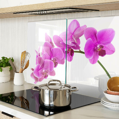 Üveg vágódeszka fényképpel Orchidea virágok rózsaszín árnyalatokban