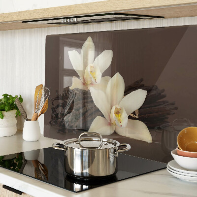Edzett üveg vágódeszka Orchideák és vaníliababok