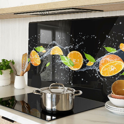 Üveg vágódeszka fényképpel Citrusfélék vízben