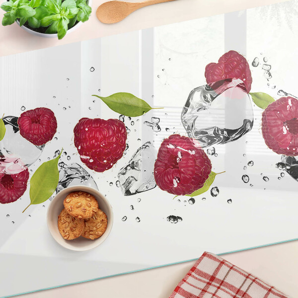 Edzett üveg vágódeszka Eper jéggel