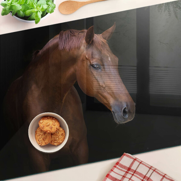 Üveg vágódeszka fényképpel Ló portréja