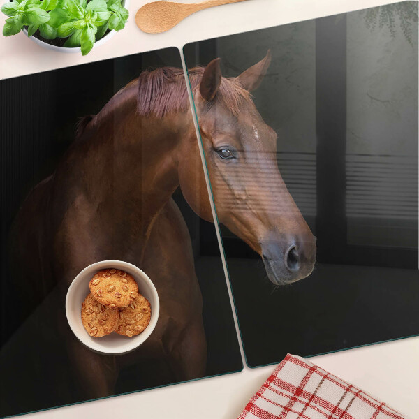 Üveg vágódeszka fényképpel Ló portréja