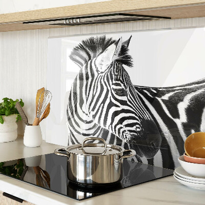 Üveg vágódeszka fényképpel Zebra fekete-fehér csíkokkal