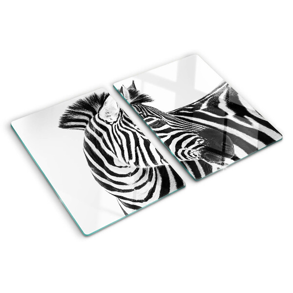 Üveg vágódeszka fényképpel Zebra fekete-fehér csíkokkal