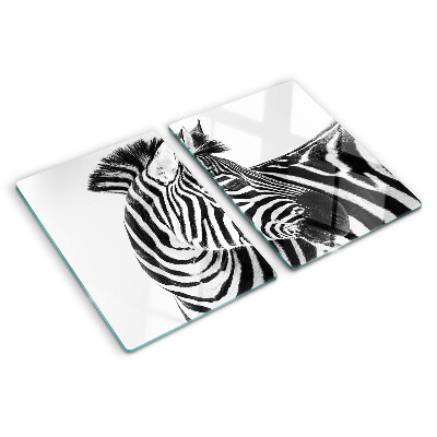Üveg vágódeszka fényképpel Zebra fekete-fehér csíkokkal