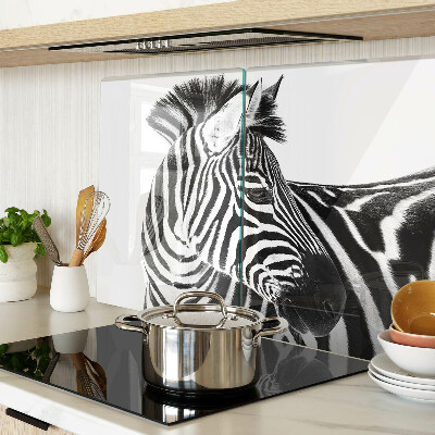 Üveg vágódeszka fényképpel Zebra fekete-fehér csíkokkal