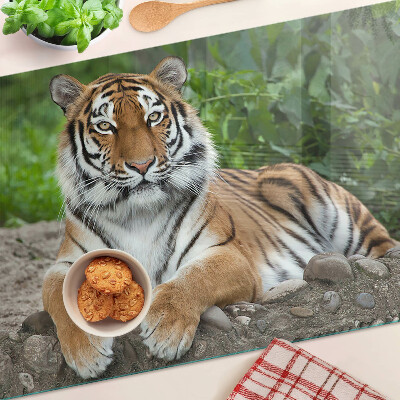 Edzett üveg vágódeszka Tigris természetes élőhelyén