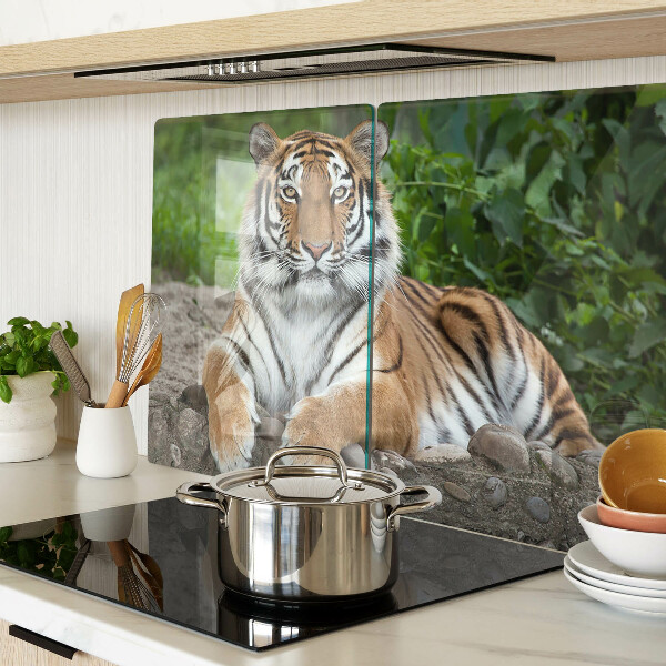Edzett üveg vágódeszka Tigris természetes élőhelyén