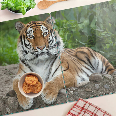 Edzett üveg vágódeszka Tigris természetes élőhelyén
