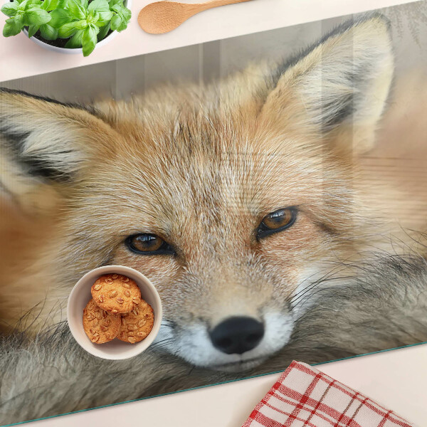 Üveg vágódeszka fényképpel Fiatal vörös róka