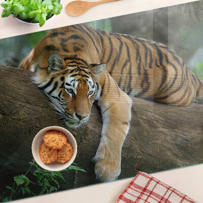 Üveg vágódeszka Tigris egy fatörzsön