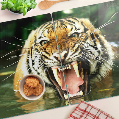 Edzett üveg vágódeszka Tigris támadásban
