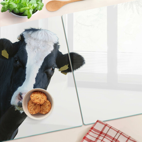 Edzett üveg vágódeszka Érdekes tehén