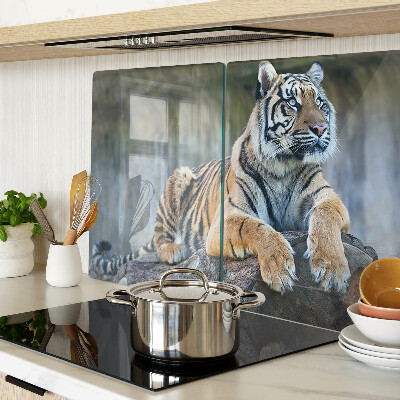 Üveg vágódeszka Tigris egy fatörzsön