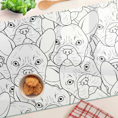 Üveg vágódeszka Francia bulldog kutyák