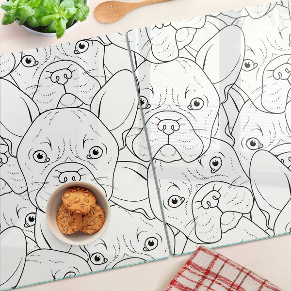 Üveg vágódeszka Francia bulldog kutyák