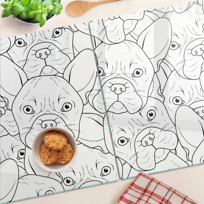Üveg vágódeszka Francia bulldog kutyák