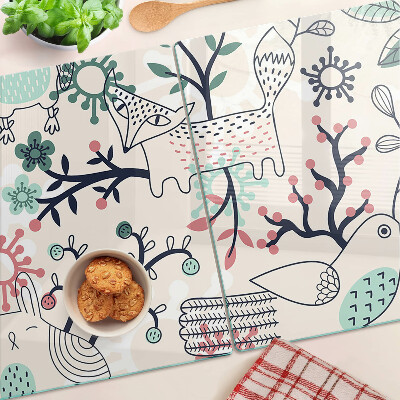 Üveg vágódeszka Erdei állat- és növényvilág motívum