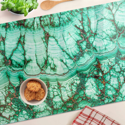 Üveg vágódeszka fényképpel Márvány zöld árnyalatokban