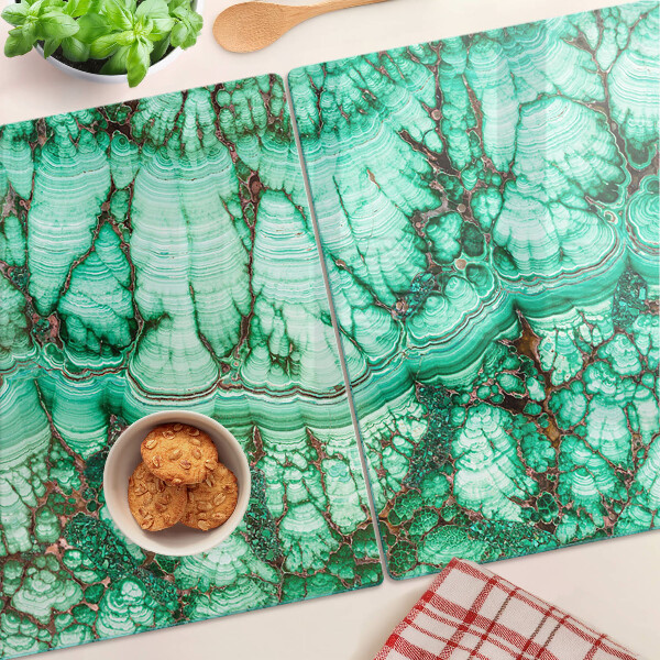 Üveg vágódeszka fényképpel Márvány zöld árnyalatokban