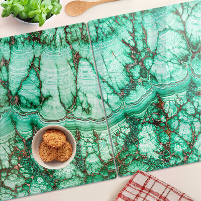 Üveg vágódeszka fényképpel Márvány zöld árnyalatokban