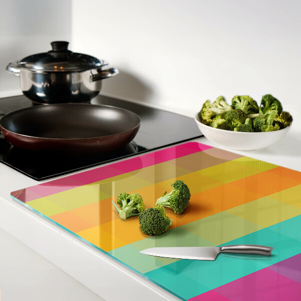 Üveg vágódeszka fényképpel Színes geometria színátmenettel