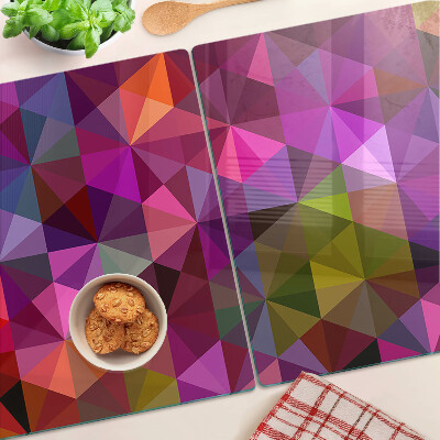 Üveg vágódeszka Geometria rózsaszín és lila árnyalatokban