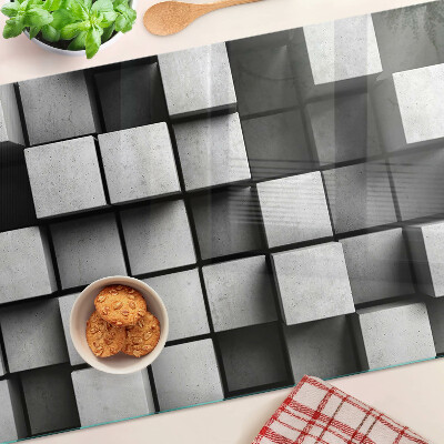 Edzett üveg vágódeszka Geometriai minták szürke árnyalatokban