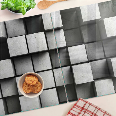 Edzett üveg vágódeszka Geometriai minták szürke árnyalatokban