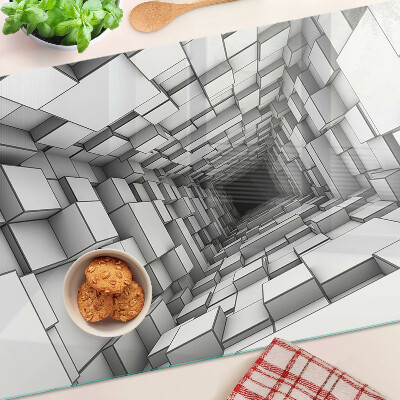 Üveg vágódeszka 3D kocka labirintus