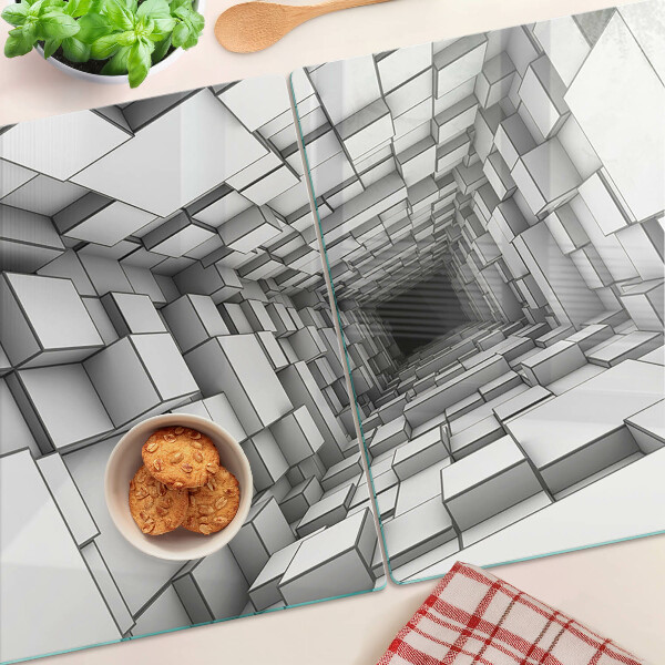 Üveg vágódeszka 3D kocka labirintus