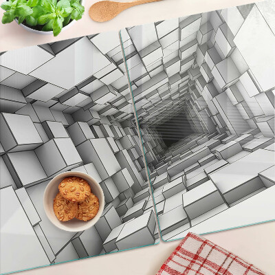 Üveg vágódeszka 3D kocka labirintus