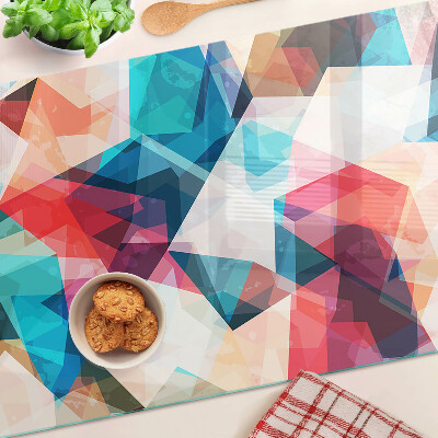 Üveg vágódeszka fényképpel Absztrakt geometriák pasztell színekben