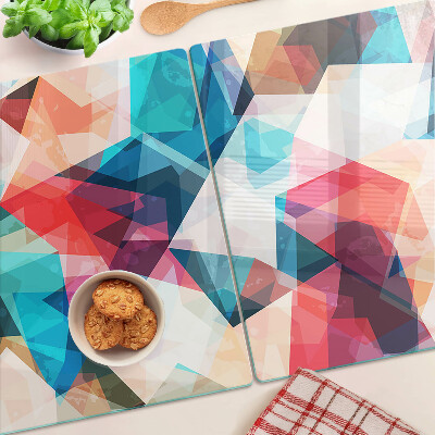 Üveg vágódeszka fényképpel Absztrakt geometriák pasztell színekben
