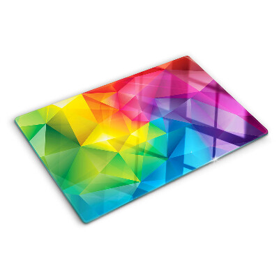 Üveg vágódeszka fényképpel Színes geometria a szivárvány árnyalataiban