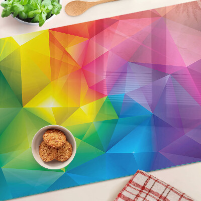 Üveg vágódeszka fényképpel Színes geometria a szivárvány árnyalataiban
